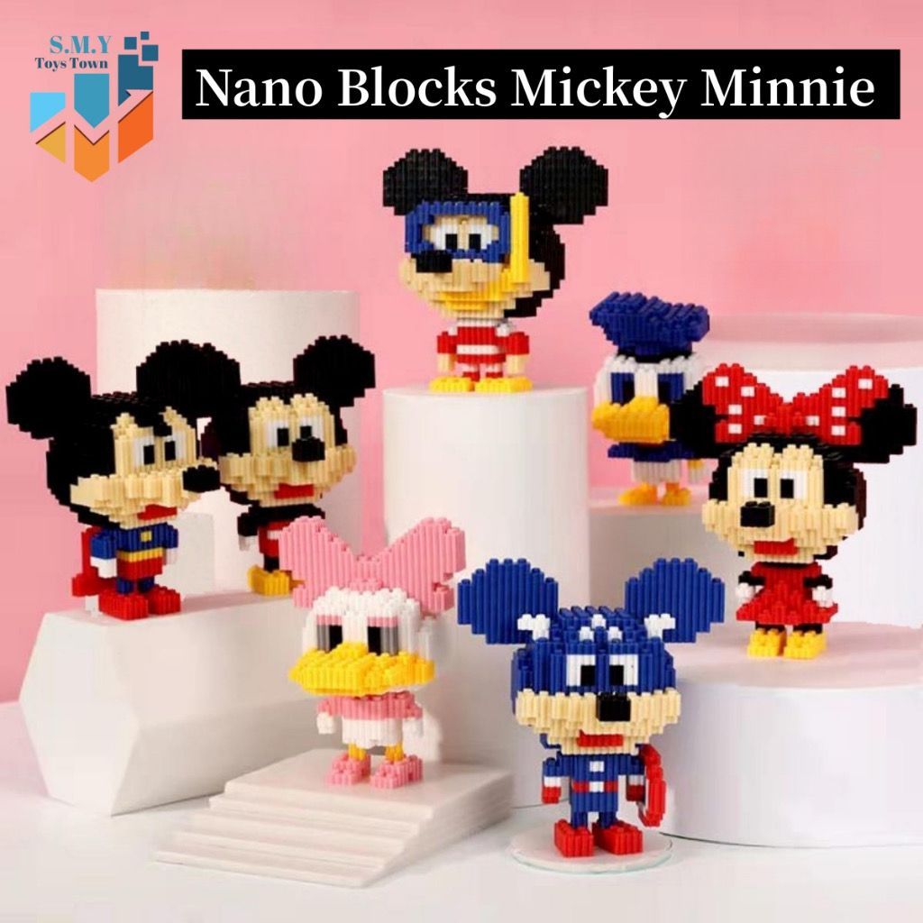 Jual TSC Nano Blocks Mickey & Minnie 3D Model, MINI SERIES Mainan Blok ...