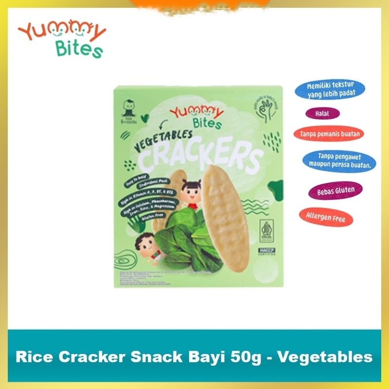 Jual Yummy Bites Rice Cracker Vegetable 50Gr | Shopee Indonesia