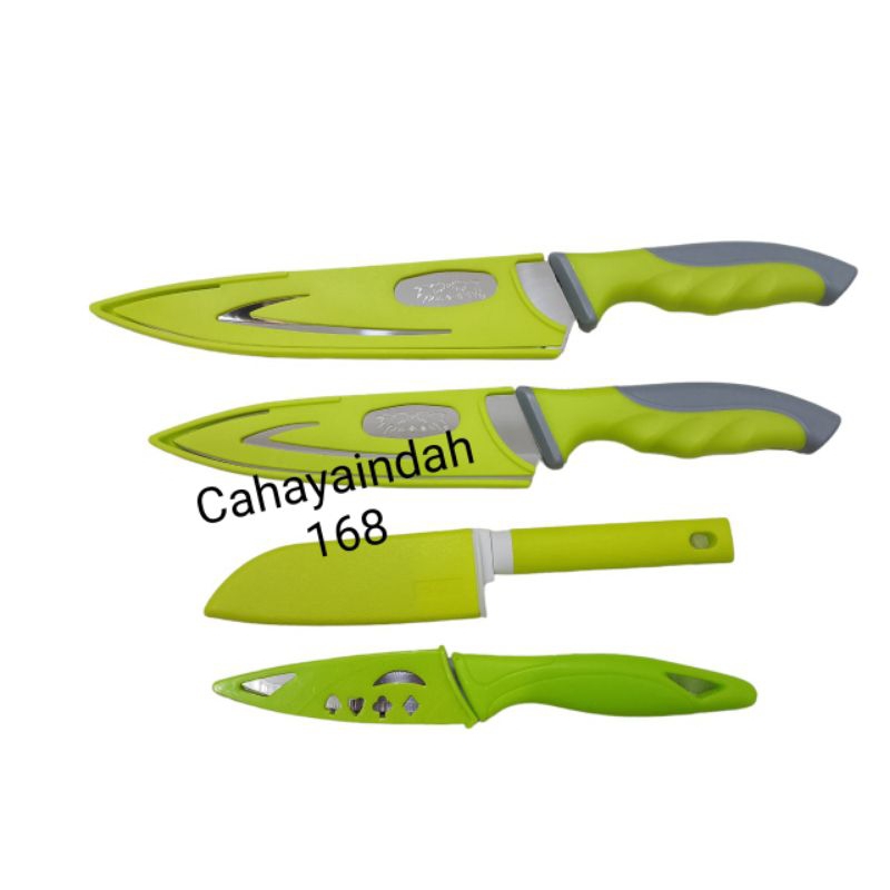 Jual Pisau Dapur/Pisau Daging/Pisau Kupas Buah/Pisau Sarung Hijau