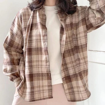 Kemeja Flanel Pria Dan Wanita Lengan Panjang Motif Kotak Kualitas Premium