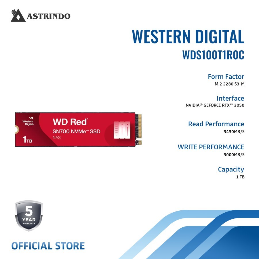 Jual WD SSD Red SN700 NVMe M.2 2280 S3-M SSD Internal 1TB PCIe Gen 3 x4 ...