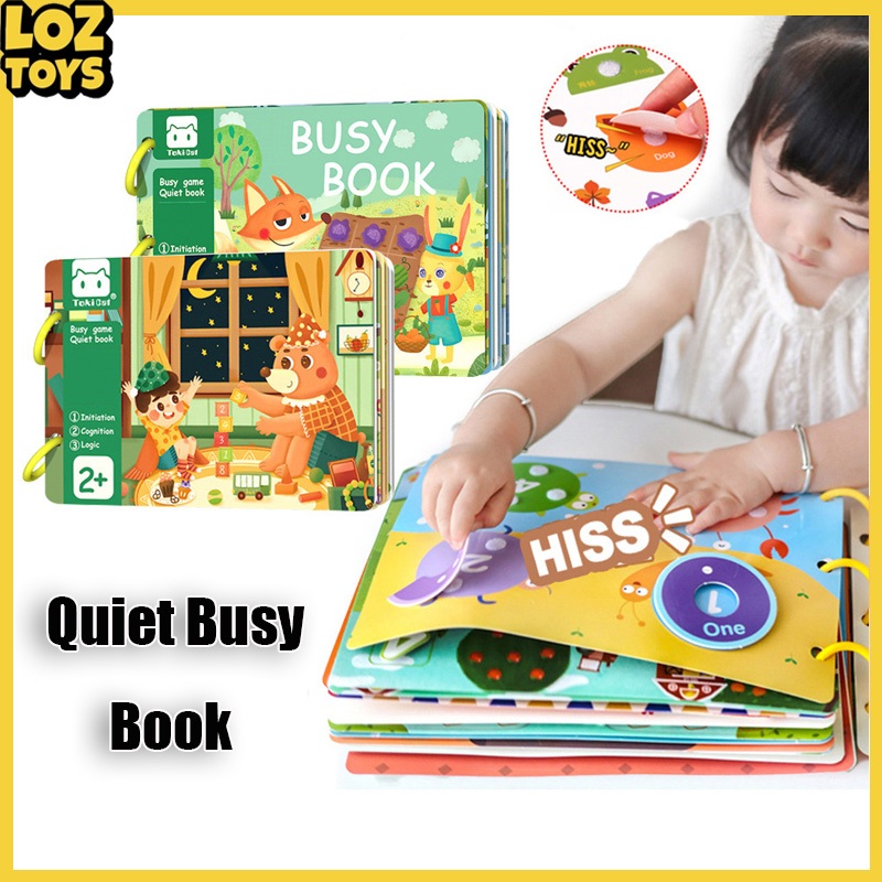 LOZTOYS Quiet Book Buku Aktivitas 1-3tahun Busy Book Velcro TK Quiet Book Lucu Reused Baby Soft Book