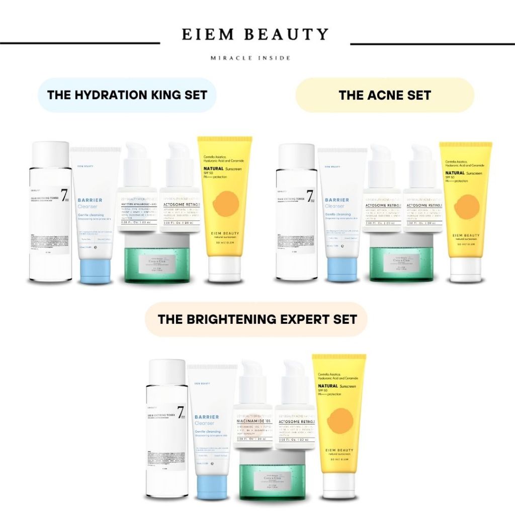 Jual Eiem Beauty 6pcs set Facial Wash, Toner, Cera x Cica Moisturizer