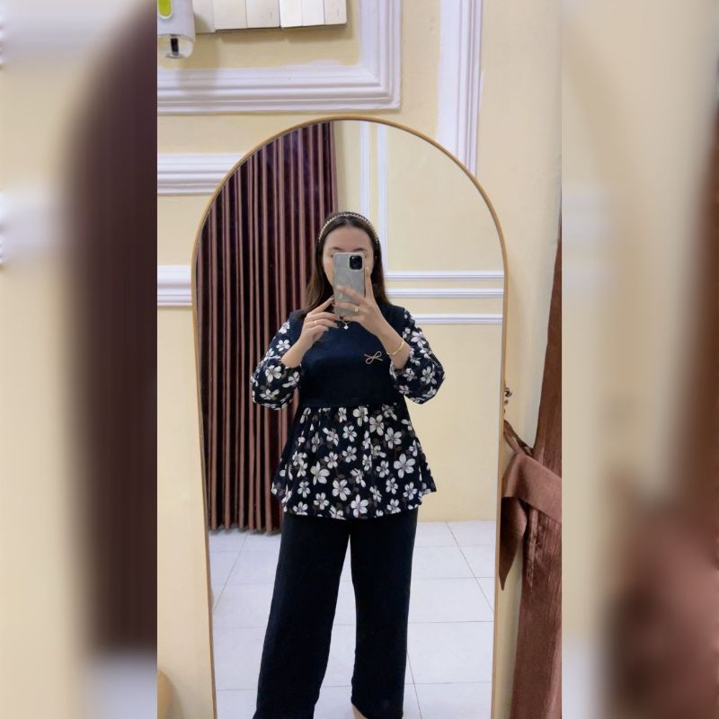 Jual Sheena One Set Kombinasi Cringkle motif | Shopee Indonesia
