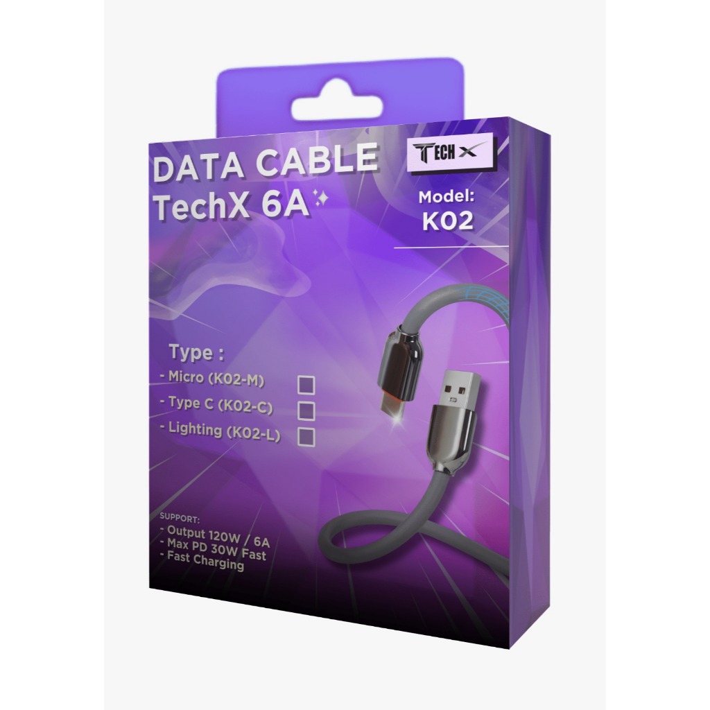 Jual TECH X KABEL DATA TYPE C FAST CHARGING (120w,/6A) | Shopee Indonesia