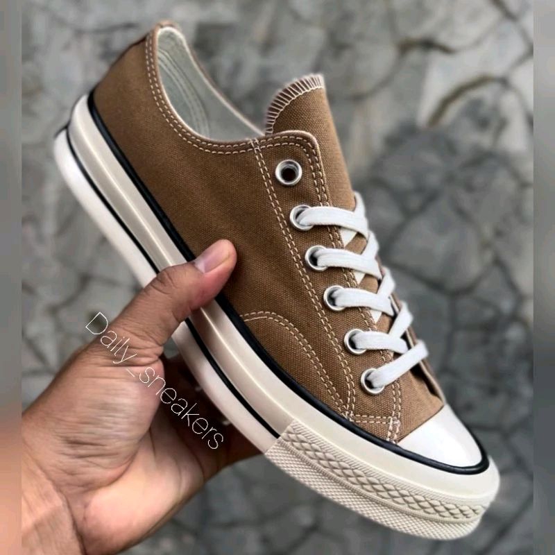 Sepatu converse 70s low brown black white Premium BNIB UK.37 43