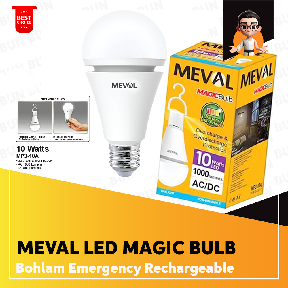 Jual Lampu Emergency Meval HERO LED Magic Bulb / Bohlam Emergency Meval ...