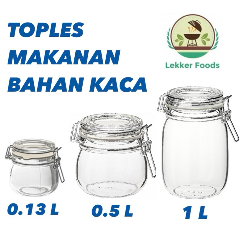 Jual Toples Makanan Kaca Korken 1 Liter 0 5 Liter 0 13 Liter