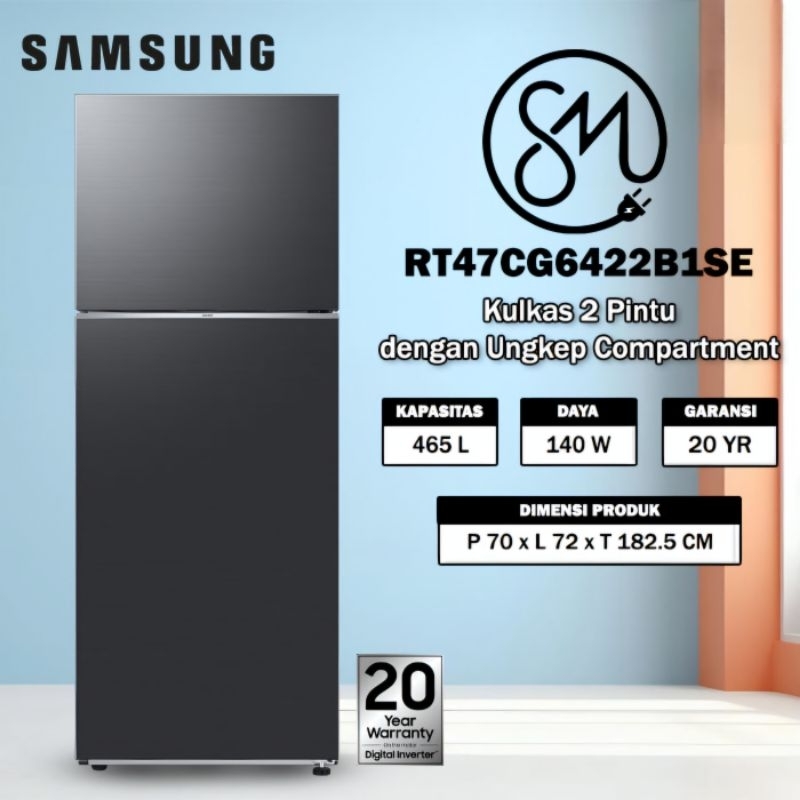 Jual Kulkas Samsung RT47CG6422B1SE 2 pintu RT47 465 L Bespoke ungkep ...