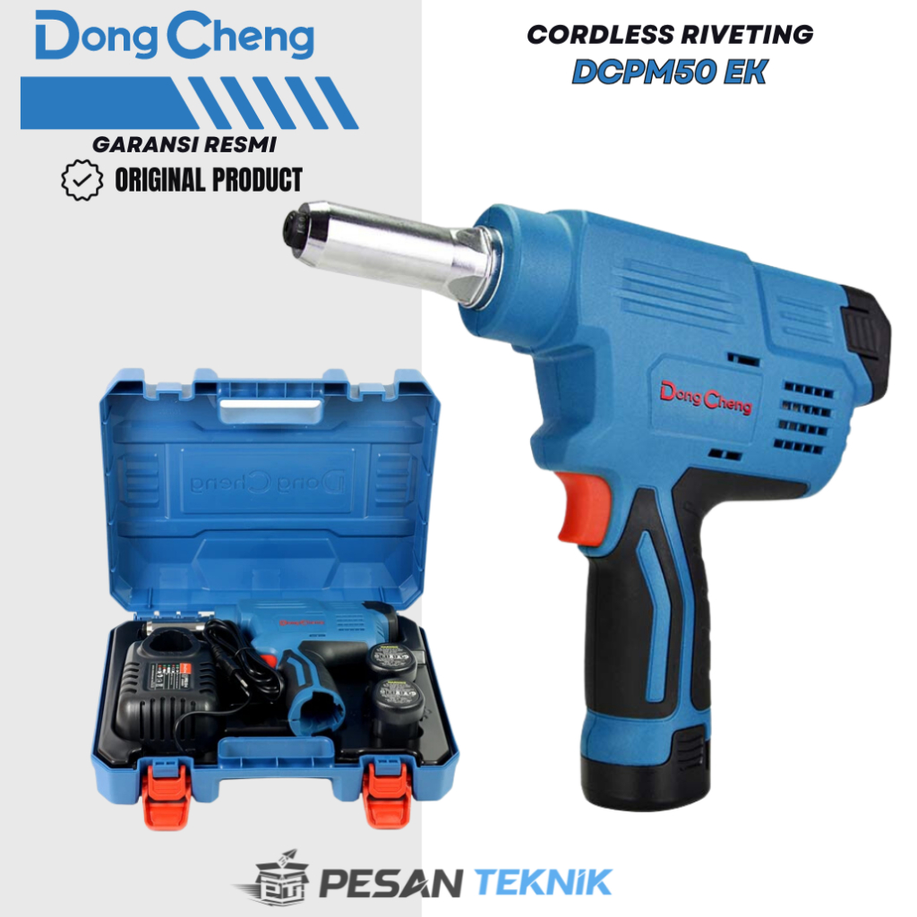 Jual DongCheng DCPM50 EK Cordless Riveting Gun 12V Mesin Rivet Baterai ...