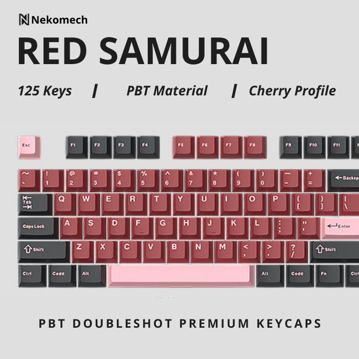Jual Nekomech Red Samurai Keycaps - PBT Doubleshoot Cherry Profile ...
