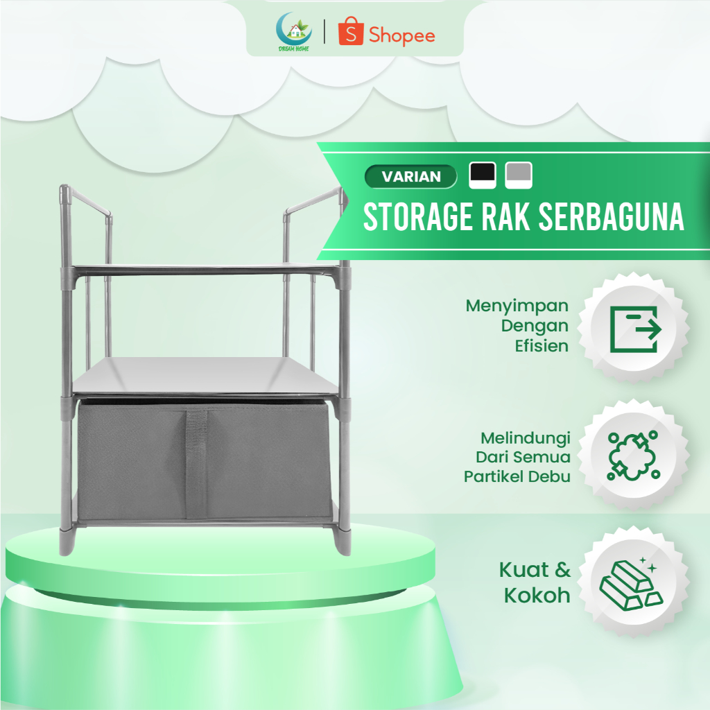 Jual Storage rak serbaguna Storage Rack 2 susun | Shopee Indonesia