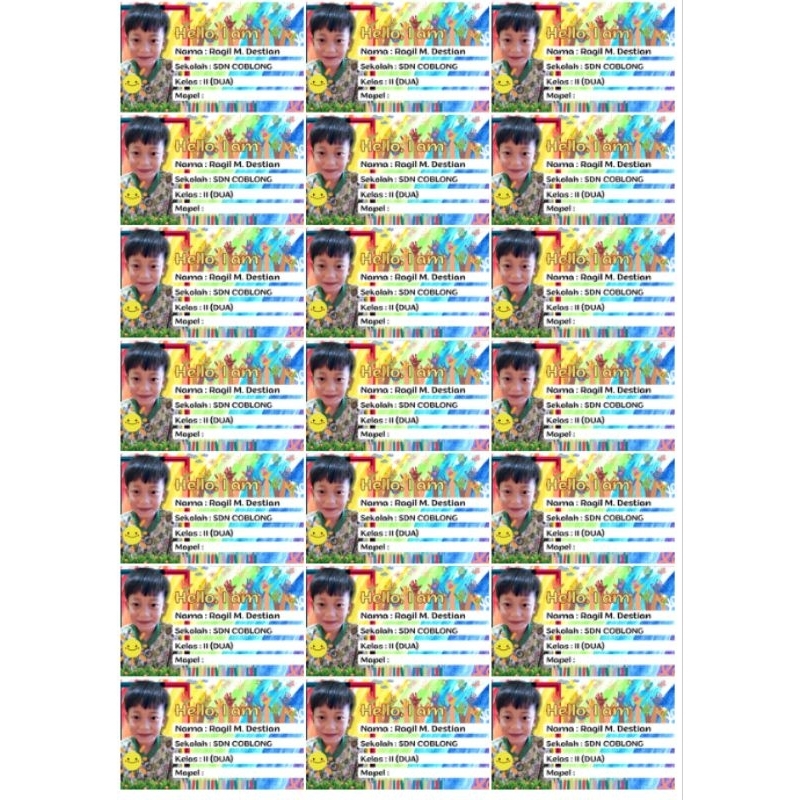 Jual Sticker Mapel Bebas request foto nama dan sekolah/free design ...