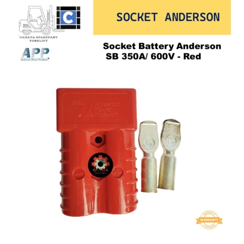 Jual Socket battery Anderson SB 350A 600V RED ( Sparepart forklift ...