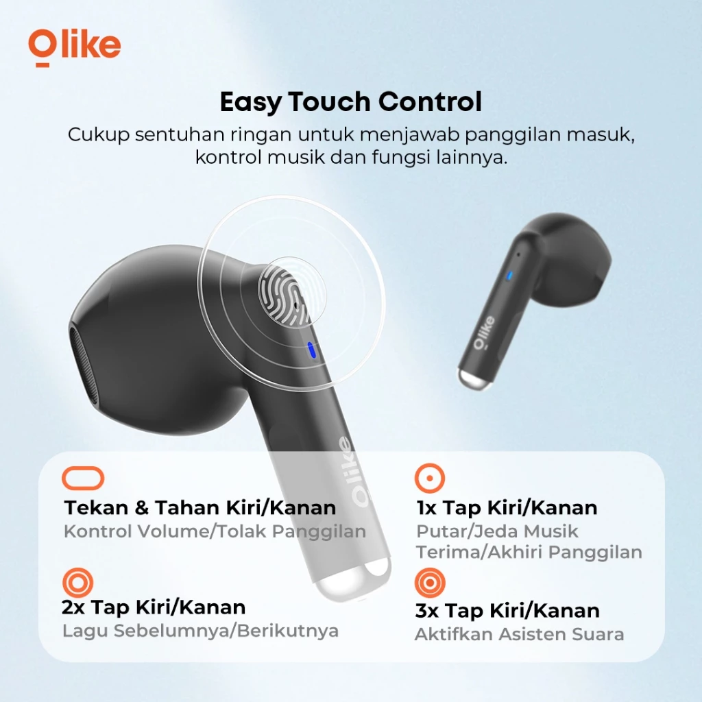 OLIKE TWS T113 38H Playing Time | True Wireless Earphones IPX4 | Headset Bluetooth V5.3 | Half-Ear Stereo - Garansi Resmi 1 Tahun
