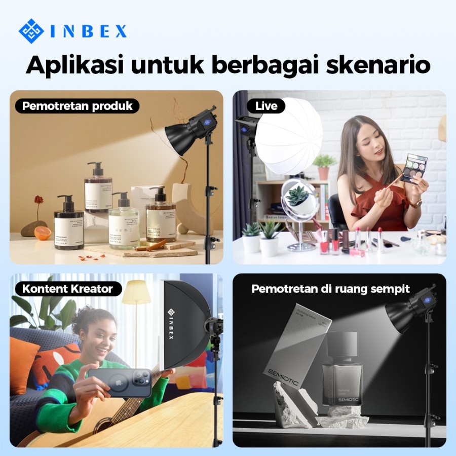 Jual INBEX IL60 Lighting Studio 60W Kontent Kreator Lampu Portabel ...