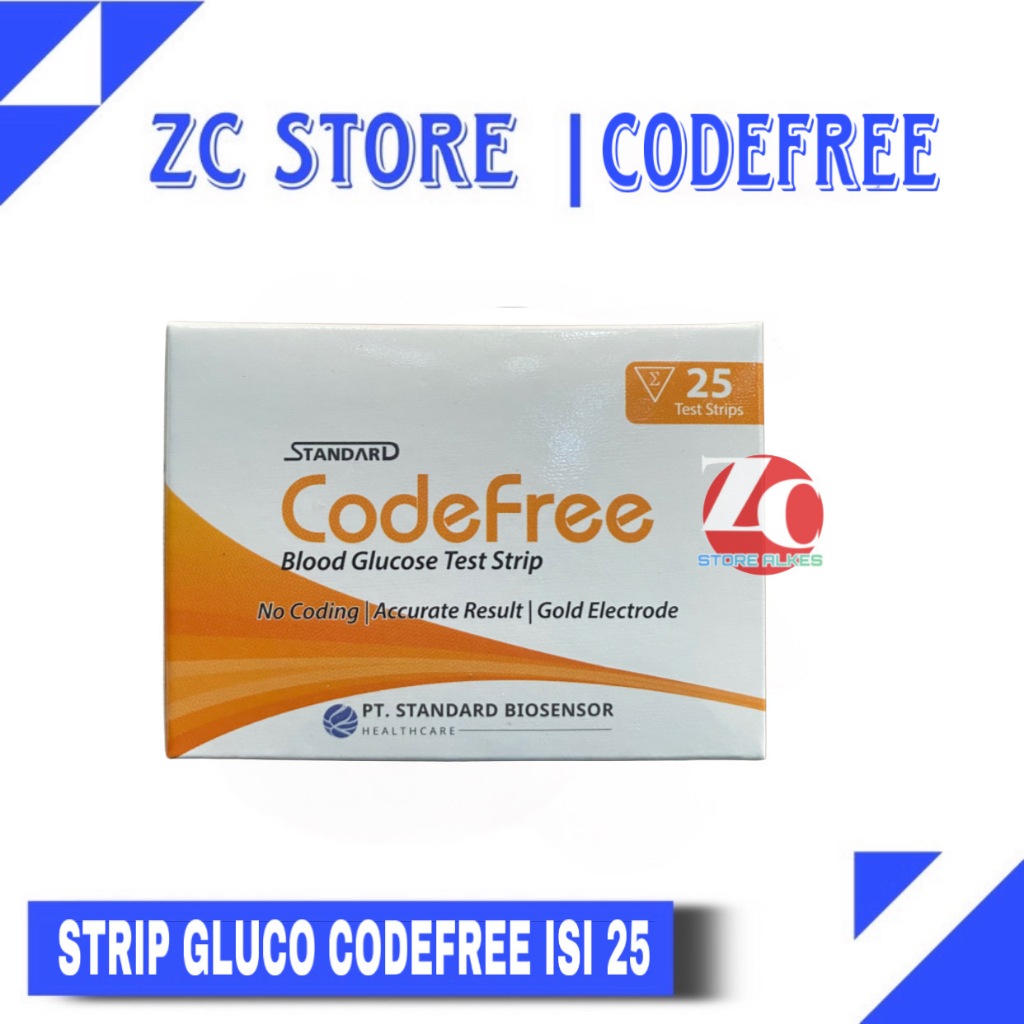 Jual SD BIOSENSOR CODEFREE BLOOD GLUCODE TEST STRIP GULA DARAH CODEFREE ...