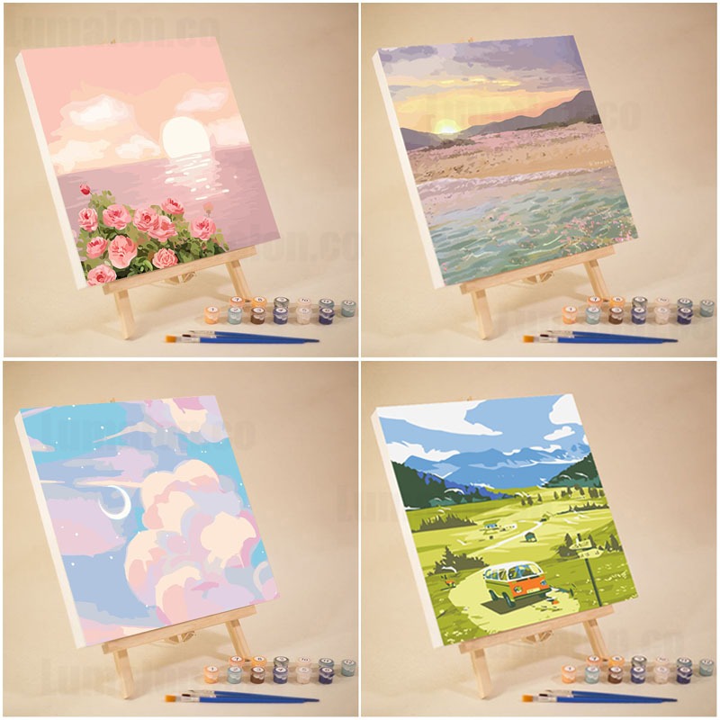 Jual Paint by number 20 x 20cm Paint By Number Kit Digital Oil Painting ...