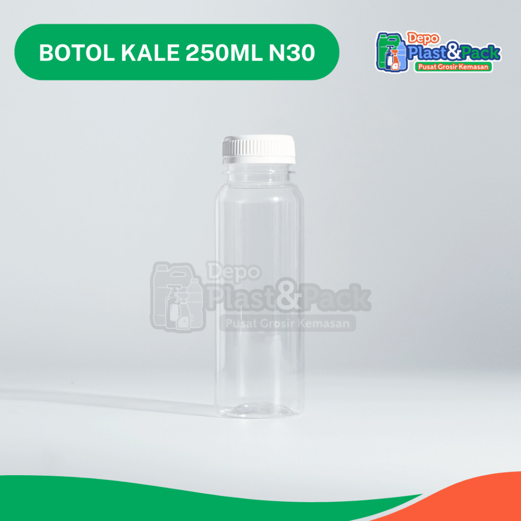 Jual Botol Kale Bulat 250ml + tutup - botol plastik kemasan kopi, botol ...