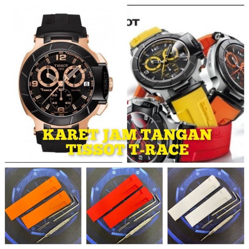 Tali jam tangan karet Fit to Tissot T Race All series