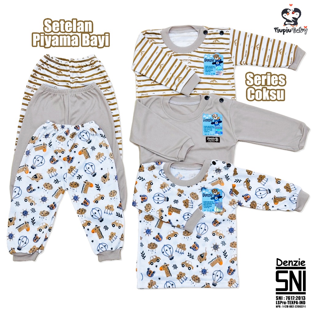 Jual Top 1 DENZIE - 3 Set Baju Bayi Seri Coksu Panjang Kancing Bahu ...
