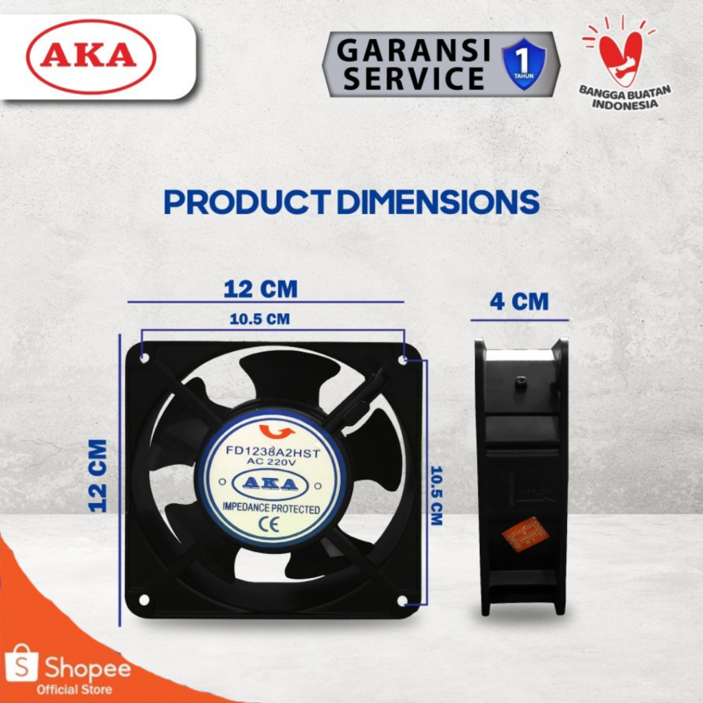 Jual AKA AC Cooling Single Fan Wallmount Rack - Accessories Kipas Rack ...