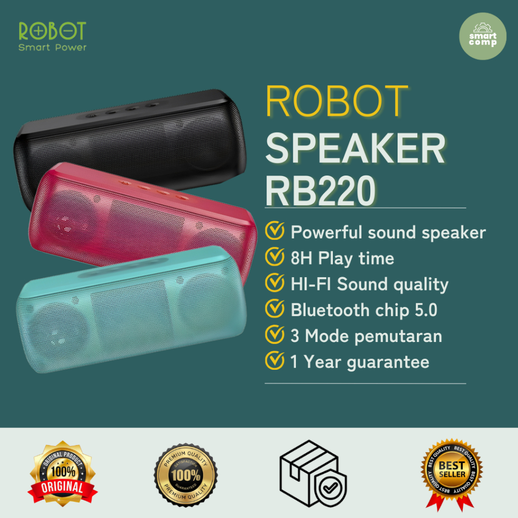 Jual ROBOT Speaker Bluetooth 5.0 RB220 Wireless Speaker | Shopee Indonesia