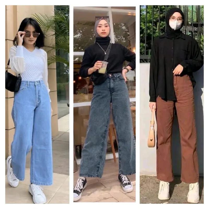 Jual CELANA JEANS WANITA - JEANS KULOT WANITA - CELANA KULOT MOZZA