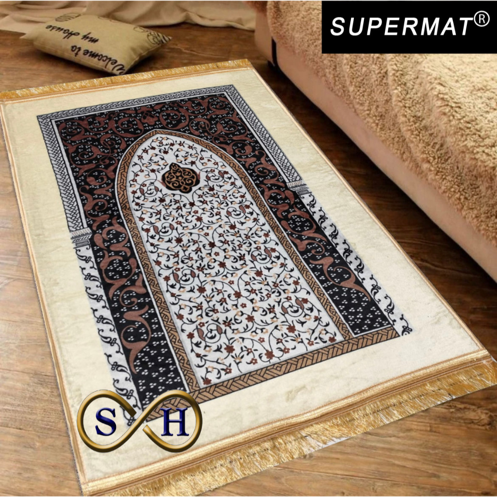 Supermat - Sajadah Tebal Turki Rumbai Warna Gold 10 Mm - foto 2