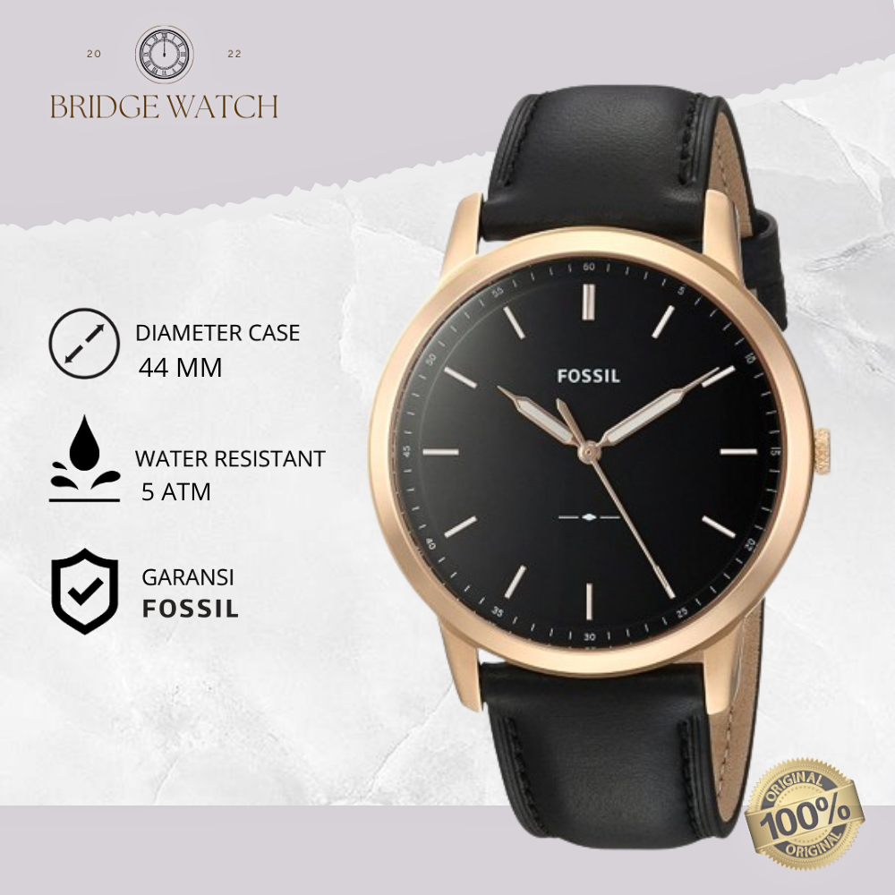 Jual Jam Tangan Pria Fossil FS5376 The Minimalist Black Leather Strap Kulit Formal Casual Original Shopee Indonesia