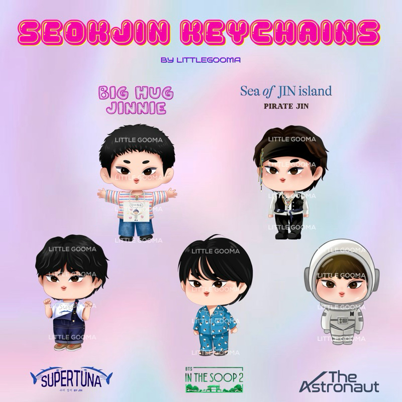 Jual Keychain BTS Jin Collection by Little Gooma - Gantungan Kunci BTS ...
