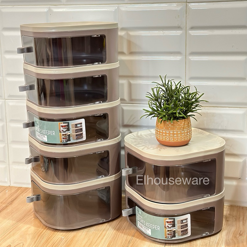 Jual New Technoplast Square Dishes Keeper Brown Minimalis | Original ...