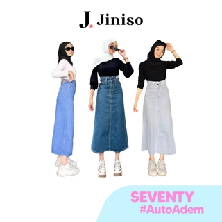 JINISO - Ultra Highwaist Rok Slit Seventy Jeans Panjang