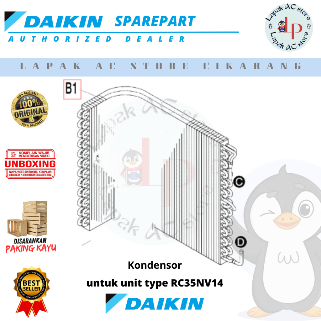 Jual Kondensor AC DAIKIN Thailand 1,5 PK RC35NV14 | Shopee Indonesia