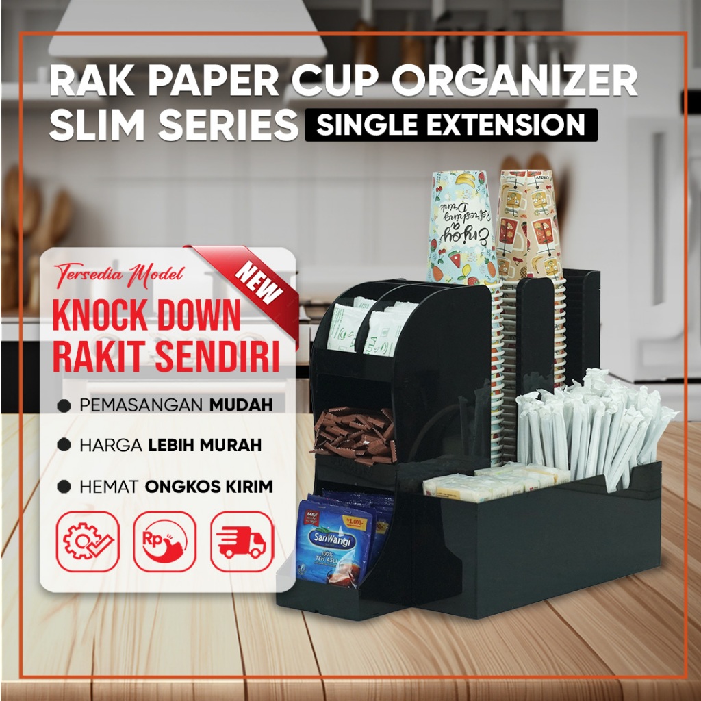 Jual Rak Tempat Paper Cup Organizer Single Extension Slim Series ...