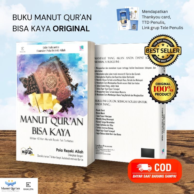 Jual Buku Manut Quran Bisa Kaya : Pola Rezeki Allah ( Ikhtiar 40 Hari ...