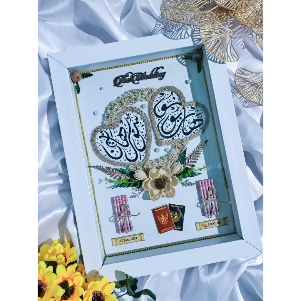 Jual Mahar pernikahan 3D ukuran 25x35cm model kaligrafi Arab | Shopee ...