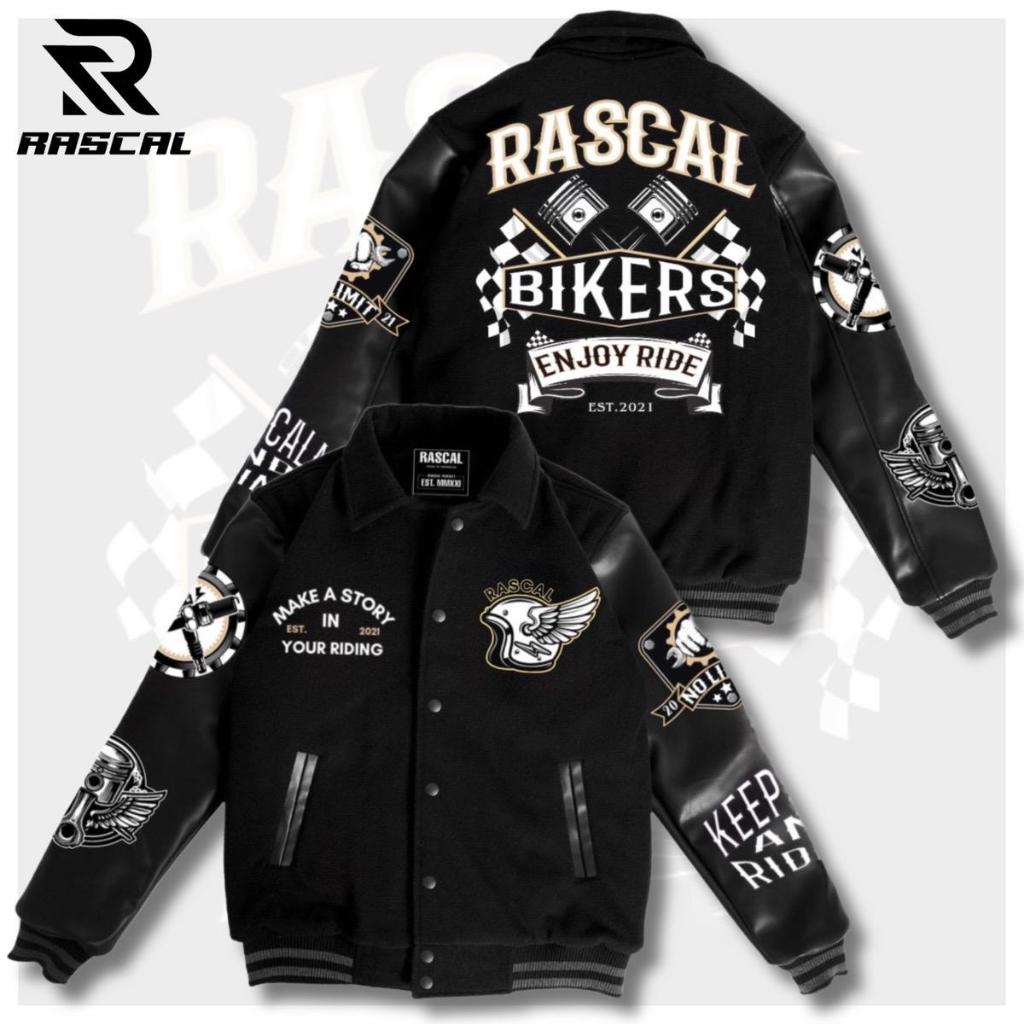 Jual RASCAL Jaket vintage varsity Bikers full bordier unisex pria dan ...