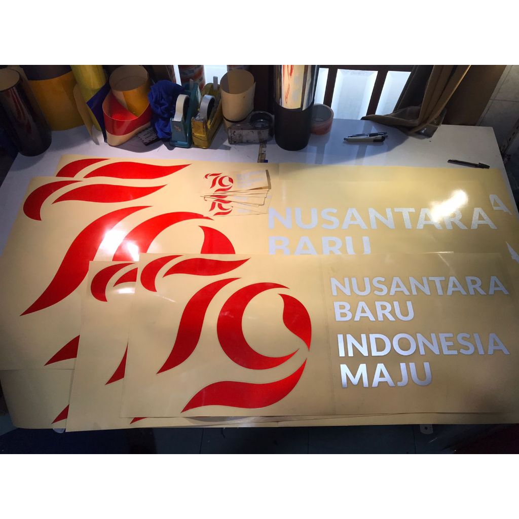 Jual Stiker Logo HUT RI 79 Ukuran Ekstra Besar | Sticker Cutting Logo