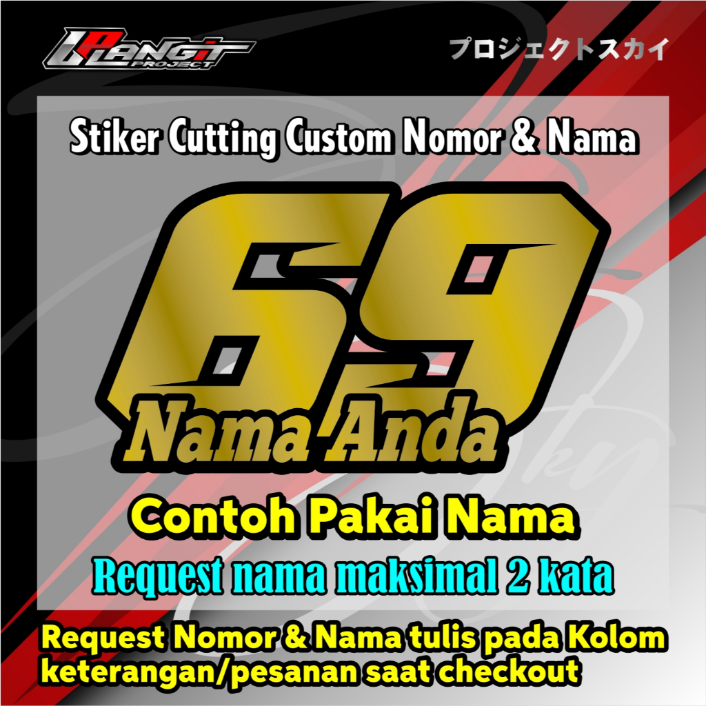 Jual STIKER REQUEST NOMOR + NAMA RACING | Shopee Indonesia