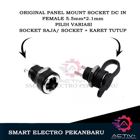 Jual ORIGINAL SOCKET DC FEMALE 2.1mm*5.5mm PANEL MOUNT Soket Mur Power ...