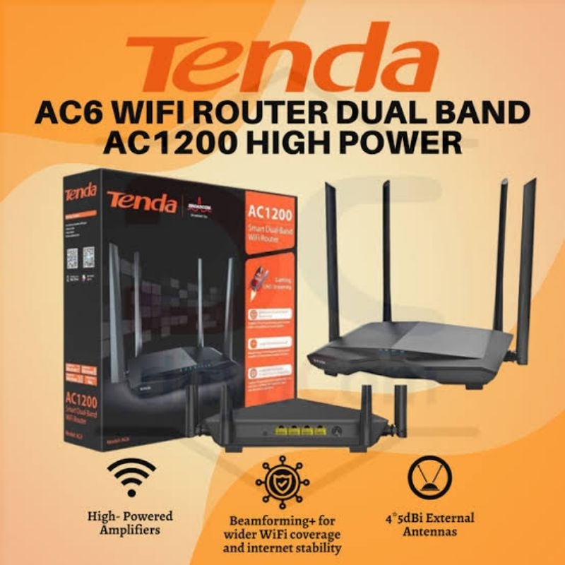 Jual Routers Wi-Fi Tenda Dual Band AC-6 (AC-1200) | Shopee Indonesia