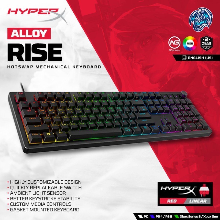 Jual HyperX Alloy Rise RGB Full Size Mechanical Gaming Keyboard ...