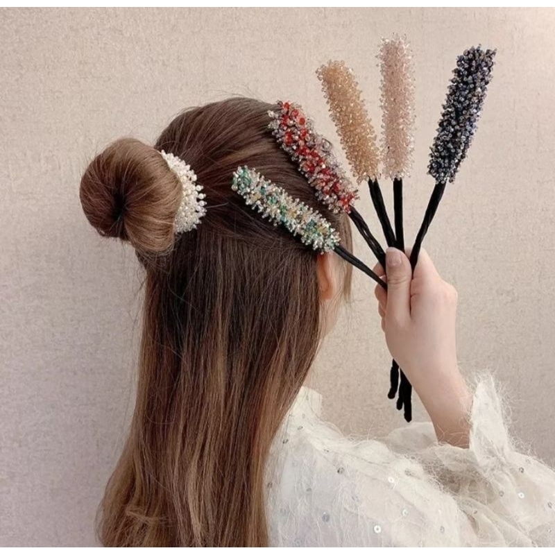 Jual Kawat Sanggul Rambut Ikat Rambut Praktis Motif Manik Manik Permata ...