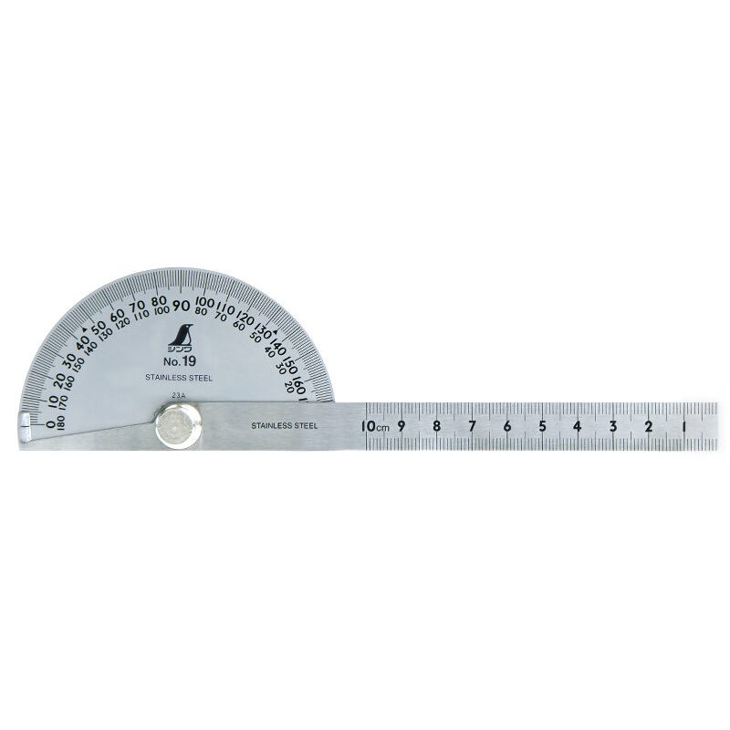 Jual SHINWA Protractor Stainless Steel No. 19 Silver Diameter 90 Rod ...