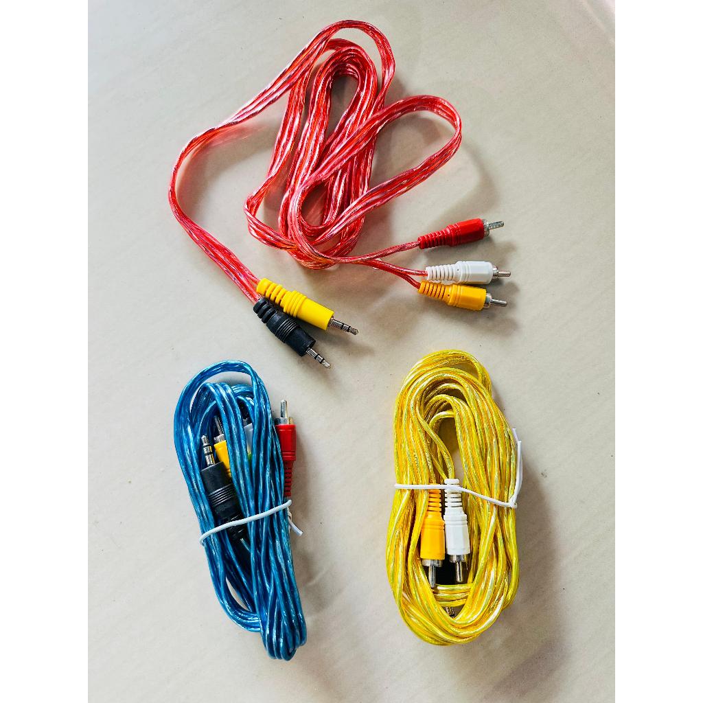 Jual KABEL AUDIO VIDEO RCA TRANSPARANT MALE 2-3 1-1 1-2 /AV TO RCA ...