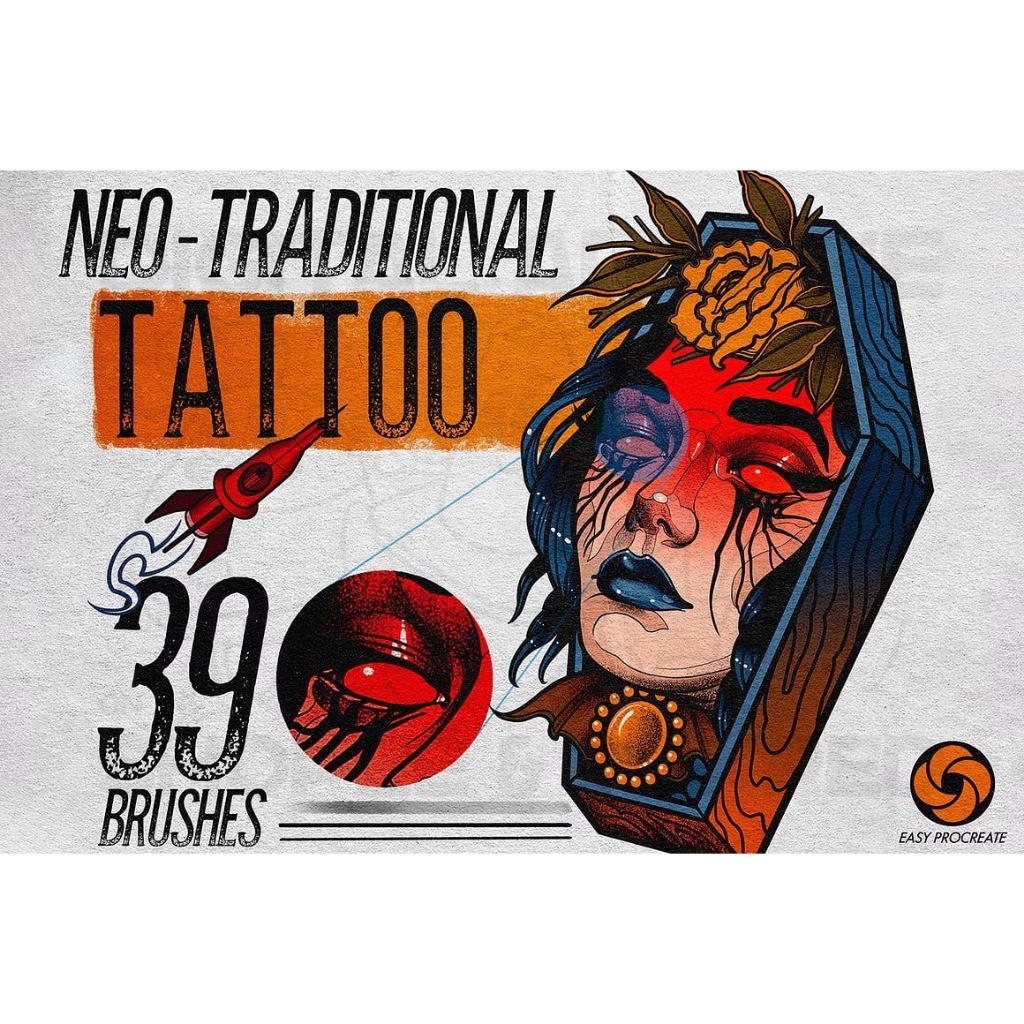Jual Procreate Brush – Neo-Traditional Tattoo Brushes for Procreate by ...