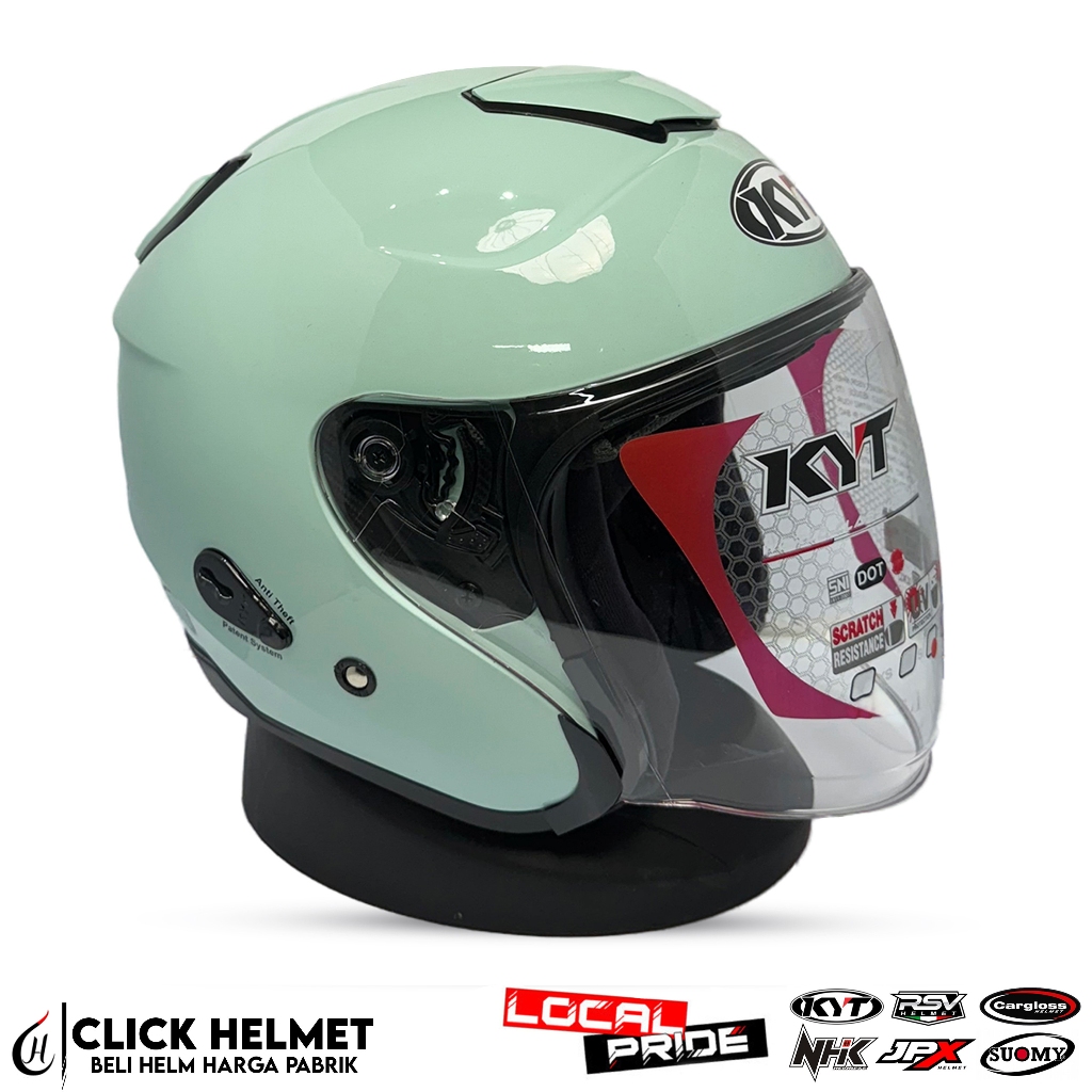 Jual Helm KYT Kyoto Putih Helm Half Face Original Untuk Pria Dan