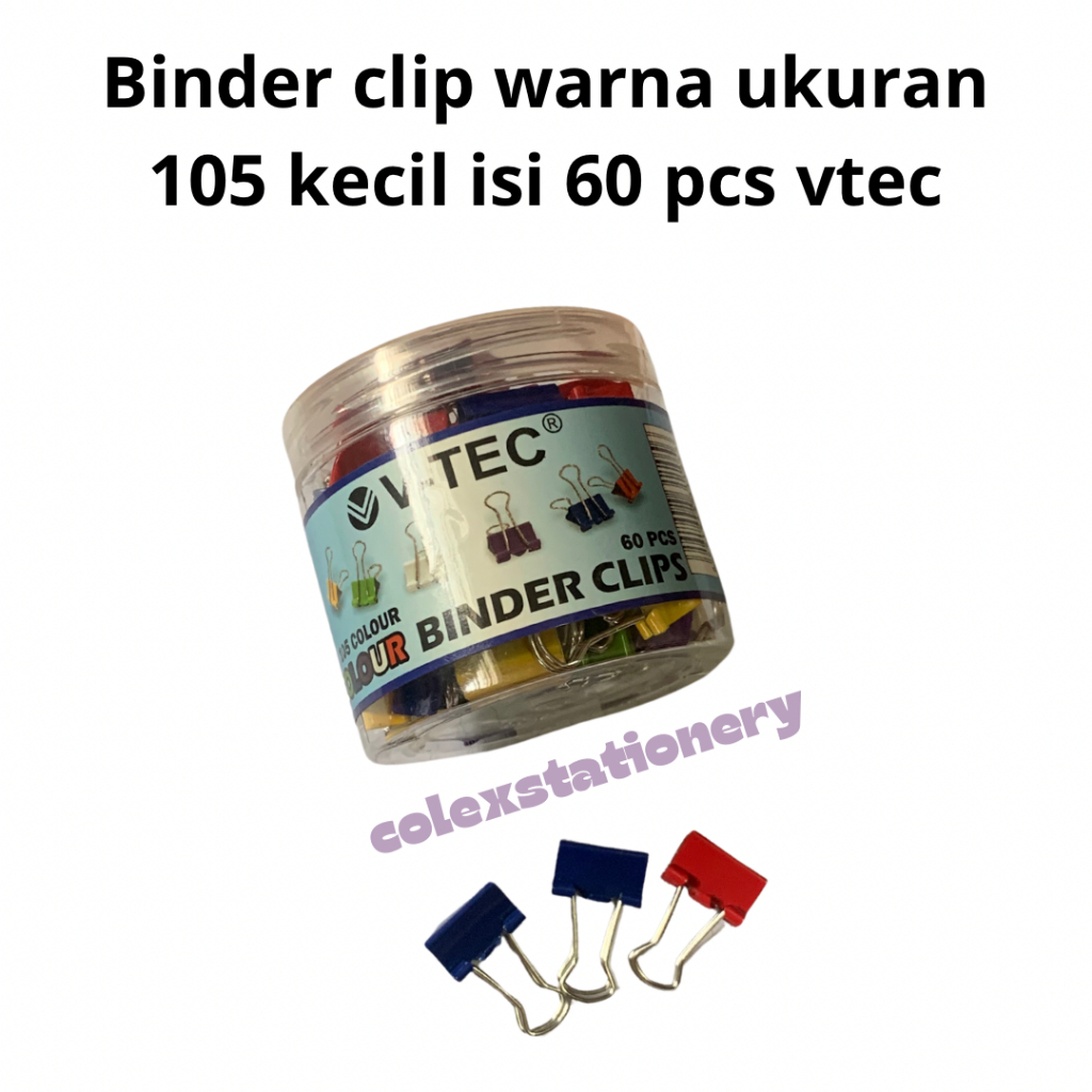 Jual Penjepit Kertas / Binder Clip Kertas Warna Warni Ukuran 105 Kecil ...