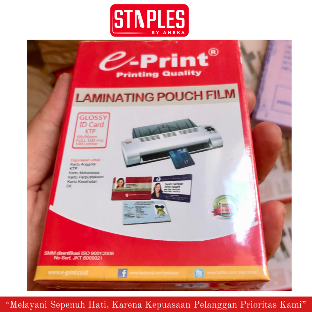 Jual E-print Laminating Pouch / Laminating KTP / ID Card Plastik ...